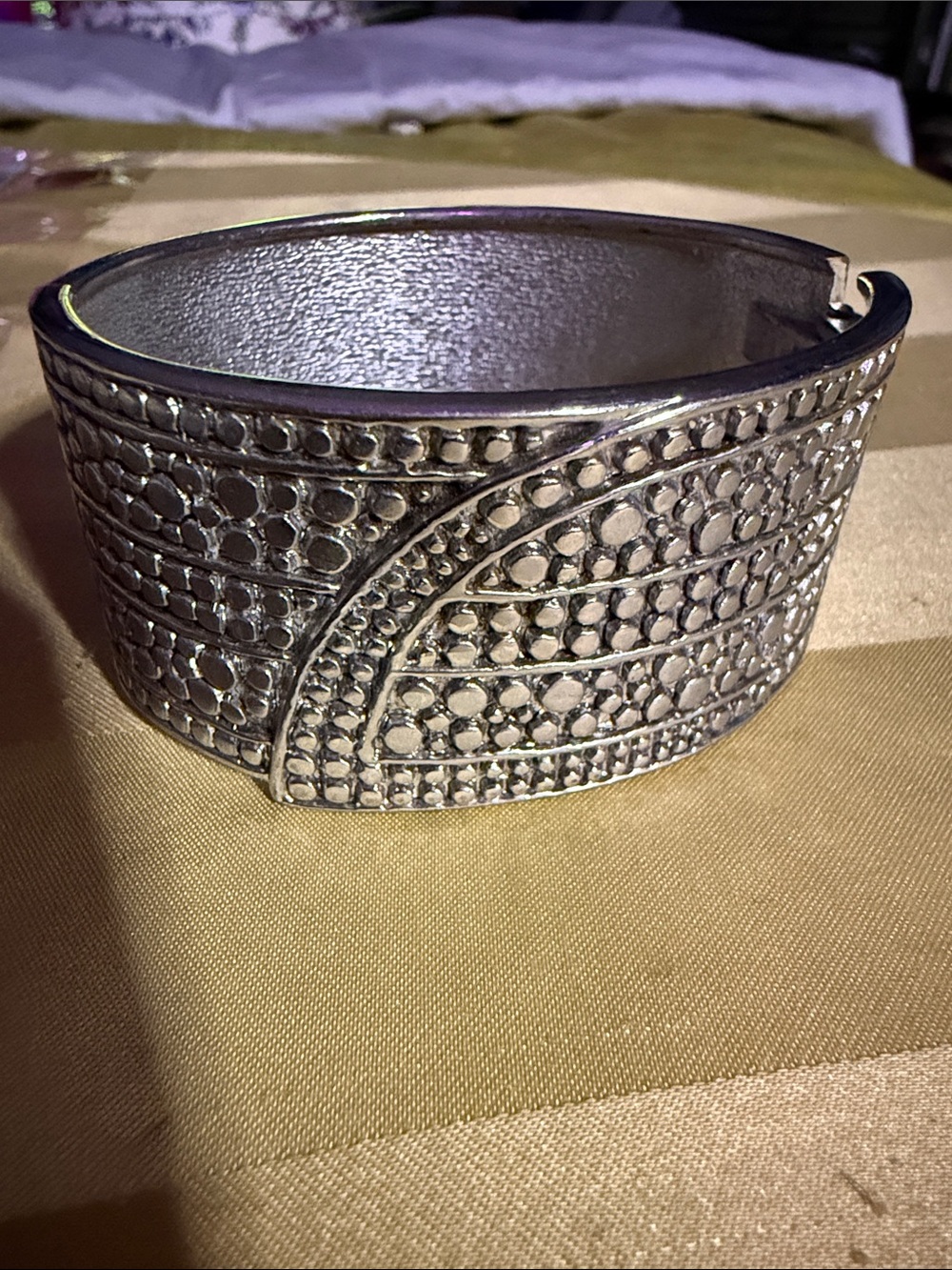 Design, designer inspired Silver-Tone Textured Cuff Bracelet